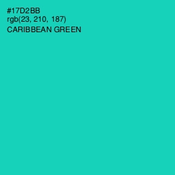 #17D2BB - Caribbean Green Color Image